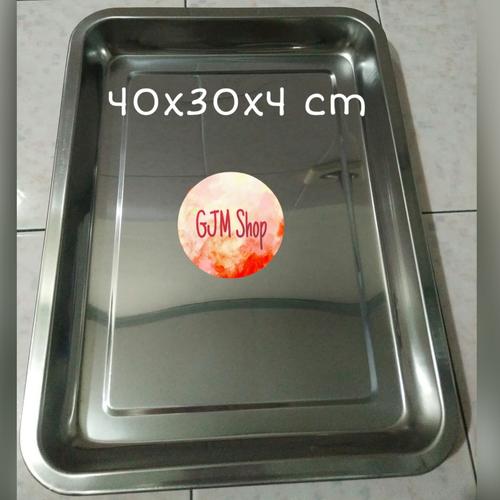 Foto Produk Nampan / Baki Stainless 40x30x4 cm dari GJM Shop