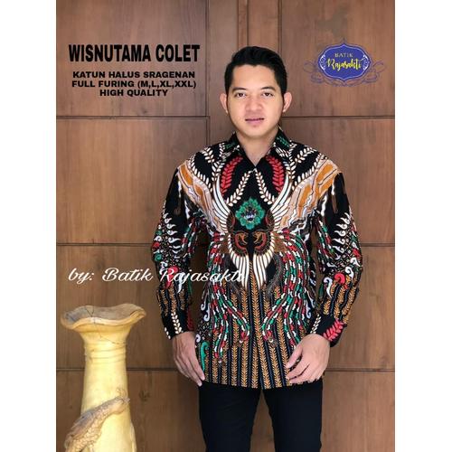 Foto Produk Batik Solo Kemeja Batik Panjang Wisnutama Colet Rajasakti Batik Amanah - M dari Batik Solo Amanah