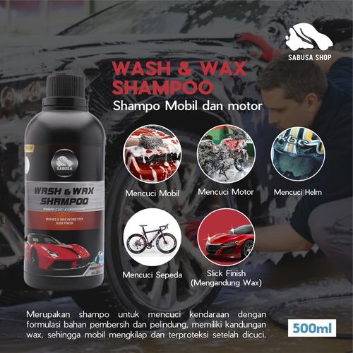 Foto Produk Wash & Wax Shampo Cuci Mobil Motor Helm Terbaik Premium SABUSA 500ml dari Sabusa shop