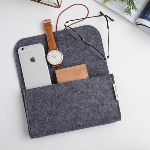 Foto Produk UCHII Travel Felt Pouch Case Rubber Bond Dompet Kain Serbaguna Make Up dari uchii store
