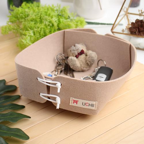 Foto Produk UCHII Felt Mini Basket Box Organizer Key Holder Portable Kotak Lipat dari uchii store