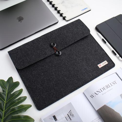 Foto Produk UCHII Portable Laptop Felt Bag Holder | File Map Kain Kancing 15.4" L dari uchii store