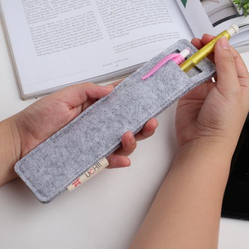 Foto Produk UCHII Felt Pen / Stylus Holder Case Cover | Sarung Pensil Anti Gores S - Abu-abu Muda dari uchii store