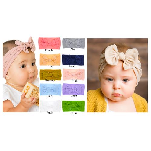 Foto Produk Bando Bayi Lucu / Bandana Bayi / Headband Bayi Cantik - ABU dari M&K ( Mom & Kids)
