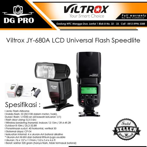 Foto Produk Viltrox JY-680A LCD Universal Flash Speedlite - Flash JY680A dari DG PRO
