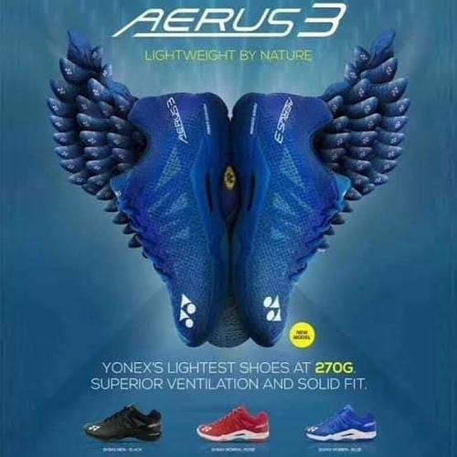 Foto Produk SEPATU BADMINTON YONEX AERUS 3 JP ORIGINAL / AERUS 3 - Hitam dari maikro sport