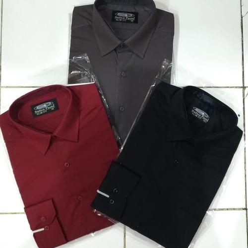 Foto Produk Kemeja Salice Paolo Polos Panjang Slim fit Exclusive - Hitam, S dari PAS MANTAFFF