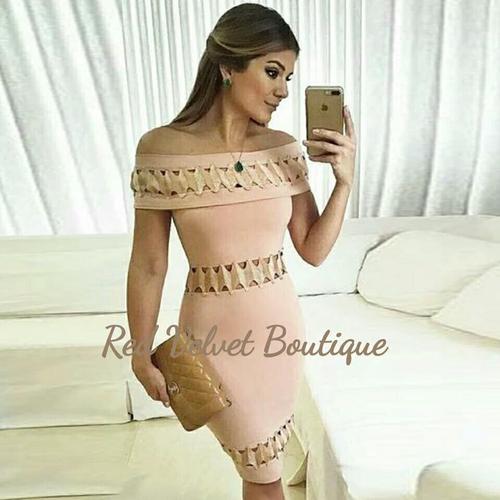 Jual Dust Pink Off Shoulder Wave Cream 
