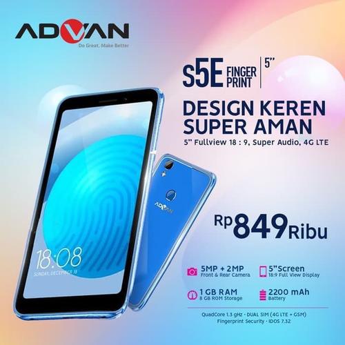 Jual Advan S5e Fingerprint Ram 1 8 4g Garansi Resmi Kota Tangerang Gudang Poncel Tokopedia