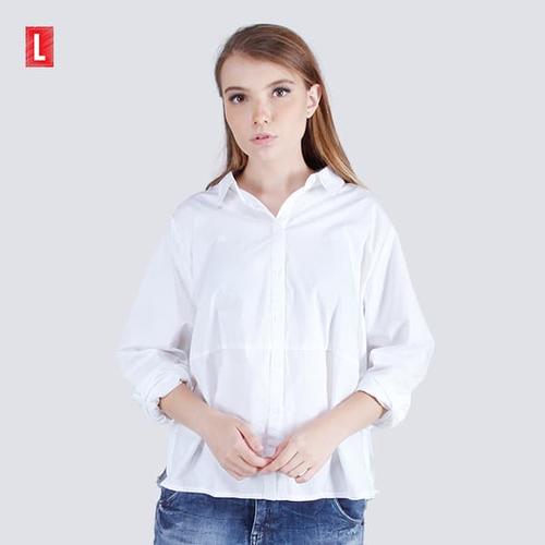 Foto Produk Logo Jeans Shirt Pow Offwhite 24620L5OW - Putih, L dari Logo Jeans