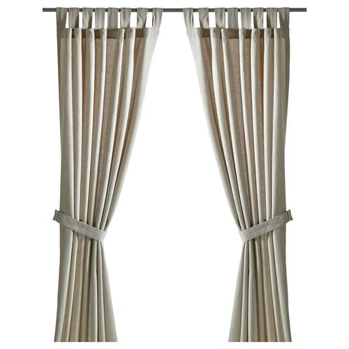 Foto Produk LENDA Curtain Gorden KATUN dengan pengikat, 1 psg 250x140cm KREM MUDA dari Distributor IKEA