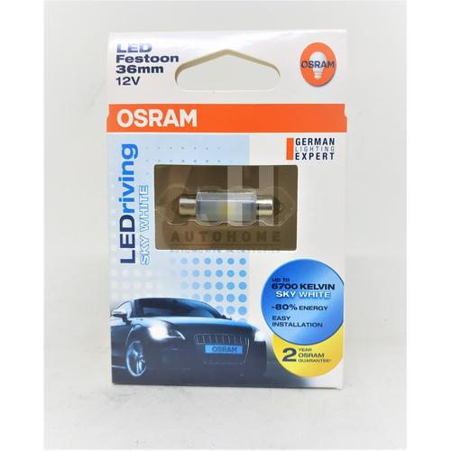 Foto Produk Osram LED Festoon Ujung Ganda 36mm Lampu Kabin Plafon Putih 6436SW dari Auto Home