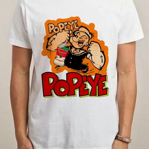 Jual kaos popeye T shirt - Putih, L 