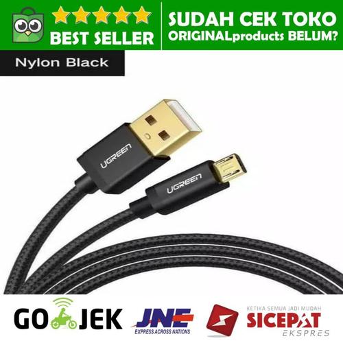 Foto Produk UGREEN KABEL fast CHARGER MICRO USB 2A 2 meter NYLON 2M note 4 5 s4 s5 - 1 Meter dari ORIGINALproducts