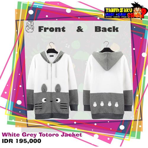 Jual White Grey Totoro Jacket Jaket anime totoro Kab. Garut