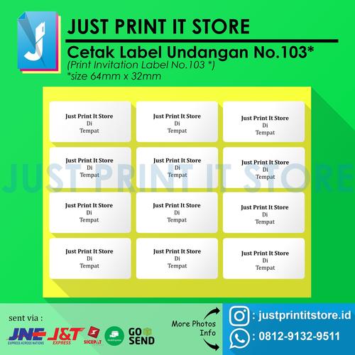 Foto Produk Print / Cetak Label Undangan No.103 dari Just Print It Store ID