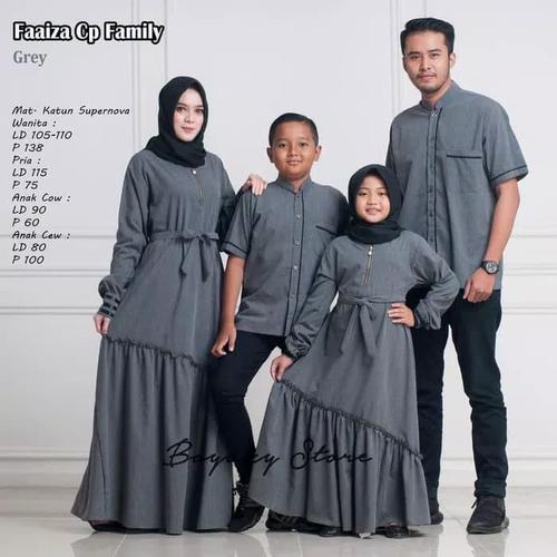 Foto Produk FAAYZA FAMILY COUPLE GAMIS KELUARGA 1 ANAK CWEK dari Batik MasTri Solo