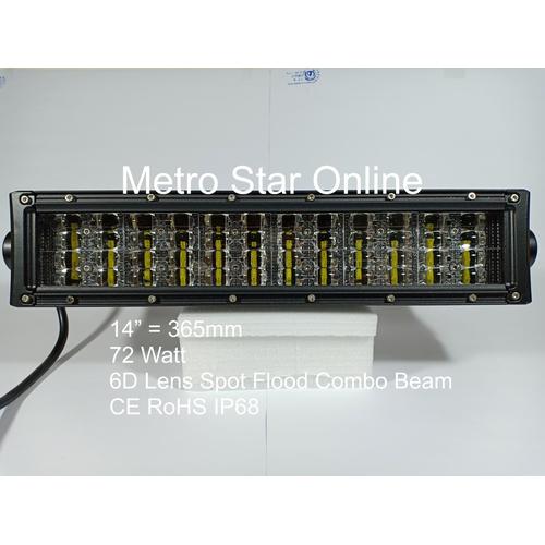 Foto Produk LED Light Bar 4 Row 14" 72w 6D Lens Spot Flood Combo Beam dari Metro Star Online
