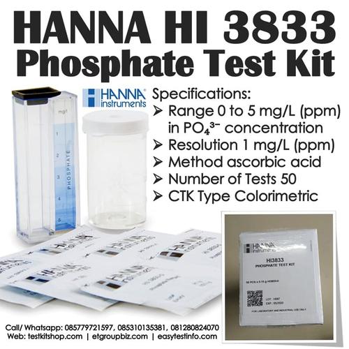 Foto Produk HANNA HI 3833 Testkit - Phosphate PO4 Test Kit - Teskit utk Tes Fosfat dari ERDUA Business