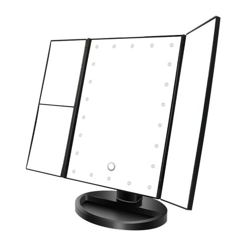 Foto Produk NOO NERD SIMPLE Luxury Vanity Mirror LED Makeup Mirror - Trifold BLACK dari twindshop