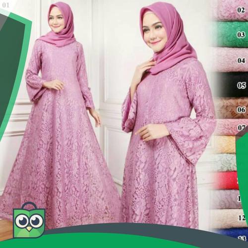 Foto Produk Gamis brukat gliter tulang tangan pita dari Fitri Shop.ID