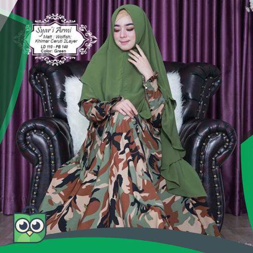 Foto Produk Gamis Syari TL MONALISA ARMY loreng abri armi muslimah dress kekinian dari Fitri Shop.ID