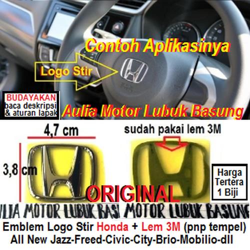 Foto Produk emblem logo stir honda all new jazz freed civic city brio mobilio dll dari Aulia Motor Lubuk Basung