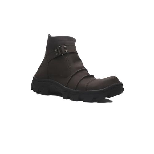 Foto Produk sepatu Safety Slip On Zipper cut engineer leather Brown dari Cut Engineer