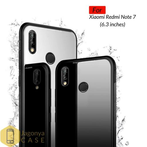 Foto Produk Xiaomi Redmi Note 7 Case Luxury Tempered Glass Premium Case - Hitam dari Jagonya Case