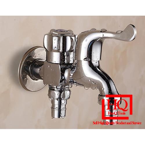 Foto Produk Keran Air Cabang Double Stop keran Kran Shower Mandi Bak Mesin Cuci WC dari HanQ Tools