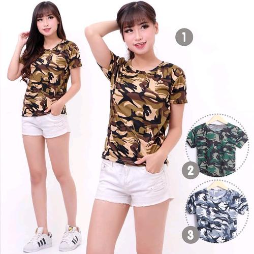 Foto Produk kaos wanita motif army loreng dari Lee Jow