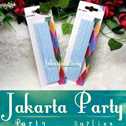 Foto Produk Lilin Ulang Tahun Panjang / Lilin Panjang Biru / Lilin Ultah dari Jakarta Party