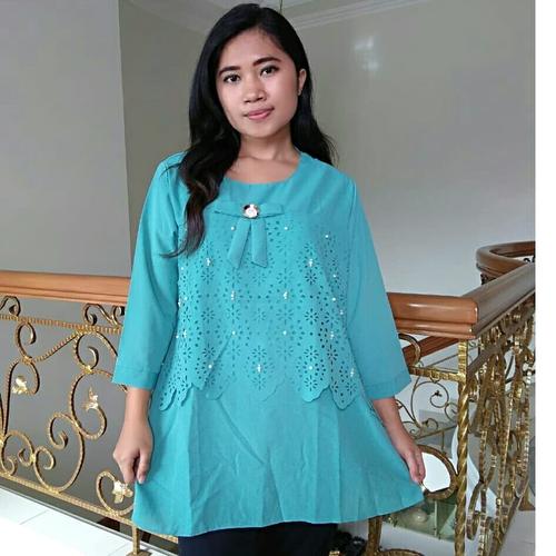 Jual Atasan wanita blouse model terbaru AR113 - Hijau Tosca - Kab. Karawang  - Saulina Store | Tokopedia