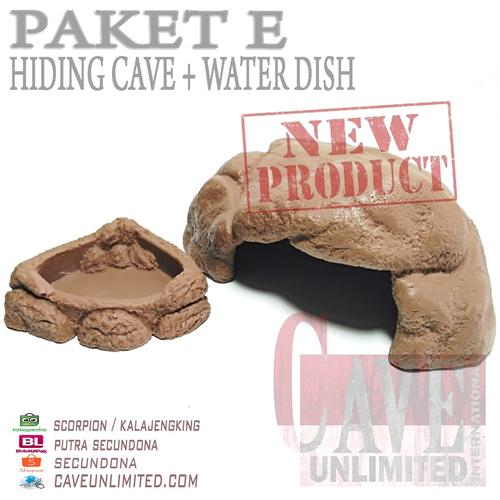 Foto Produk PAKET TYPE E HIDDING CAVE + WATER DISH MURAH MERIAH REPTILE INSECTA dari scorpion/ kalajengking