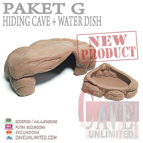 Foto Produk PAKET TYPE G HIDDING CAVE + WATER DISH MURAH MERIAH REPTILE INSECTA dari scorpion/ kalajengking