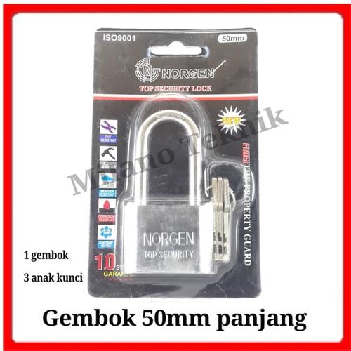 Foto Produk Gembok 50mm Panjang padlock Nikel 50 mm long kunci pengaman stok dari atmarinishop