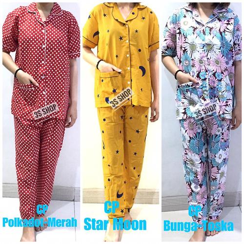 Jual Terkini Baju Tidur Dewasa Piyama Cp Lengan Pendek Celana Panjang Jakarta Pusat Tokohikmah81 Tokopedia