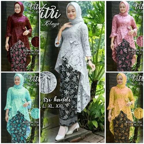 Jual GF Setelan Baju Kebaya Brukat Batik Murah Terbaru Fitri