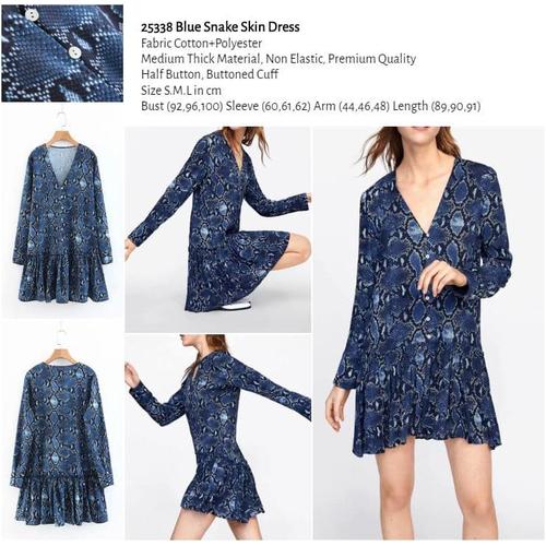 Jual 25338 - Blue Snake Skin Dress 