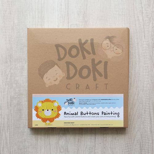 Foto Produk Animal Button Painting Craft Kit - DIY - Lion Kerajinan Tangan Anak dari Doki Doki Craft