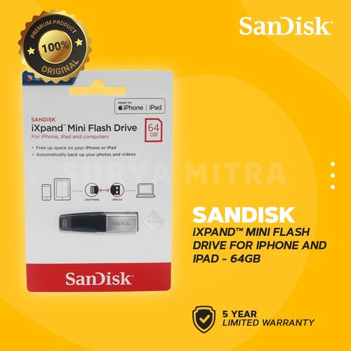 Foto Produk Sandisk iXpand 64GB Flash Drive for iPhone, iPad and Computers dari Surya Mitra Online
