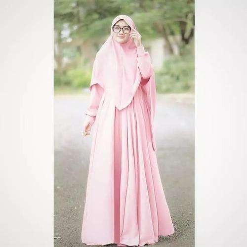 Foto Produk Paling Laris Baju Gamis Dewasa Long Dress Muslim Wanita Pinggang Karet dari Bricqie Liu