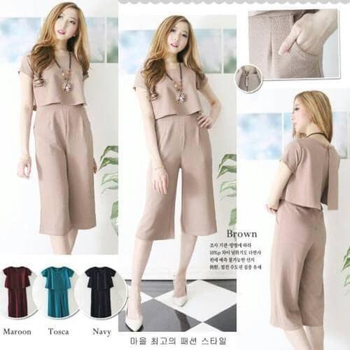 Foto Produk Terlaris Midi Kulot Jumpsuit Import Premium Quality Muat Sampai Xl dari Bricqie Liu