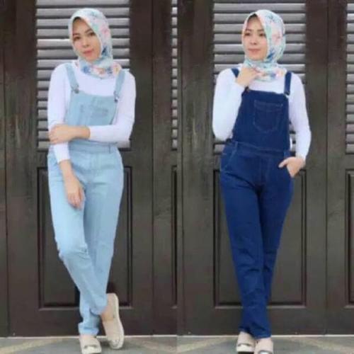 Foto Produk Paling Murah Overall Jeans Pant, Jumsuit - Lightblue dari Bricqie Liu