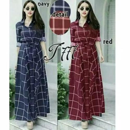 Foto Produk Paling Murah Long Dress Wanita Kotak dari Bricqie Liu