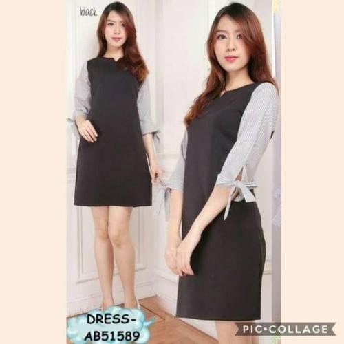 Foto Produk Paling Laris Baju Mira Dress Korea Hitam Kerja Wanita Cewek Panjang - dari Bricqie Liu