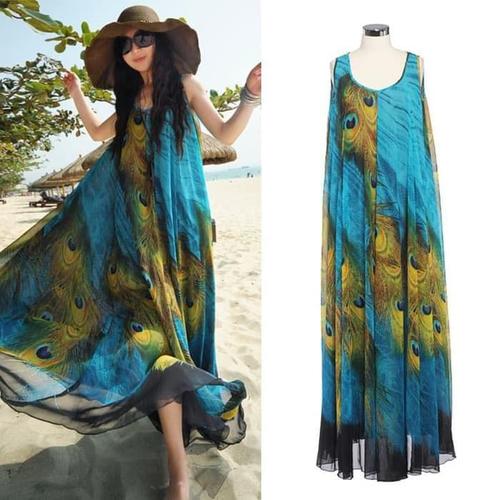Foto Produk Termurah Dress Sexy Women Summer Boho Long Beach Dress Wanita Murah dari Bricqie Liu