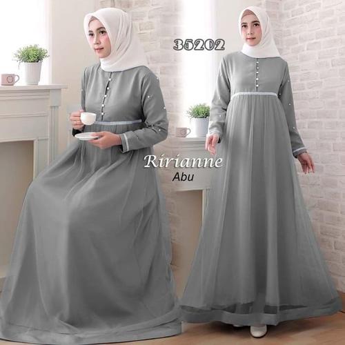 Foto Produk Paling Laku Baju Gamis Wanita Terbaru Ririanne Abu Pesta 35202 dari Bricqie Liu