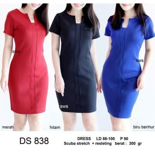 Foto Produk Terlaris Seds838 Dress Kantor Dress Pesta Basic Sepan Stretch Murah - dari Bricqie Liu