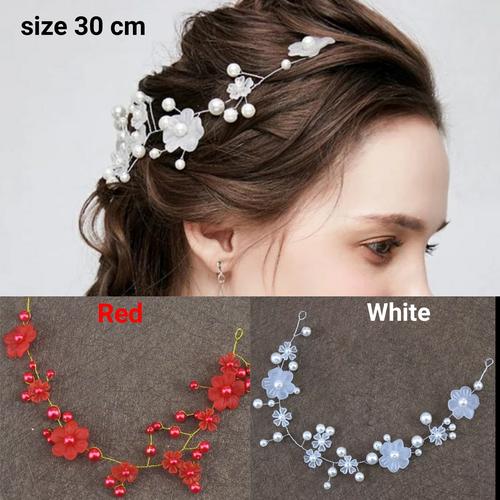 Foto Produk hairpiece bunga hiasan rambut aksesoris pesta qs886 - Merah dari QTINGSHOP